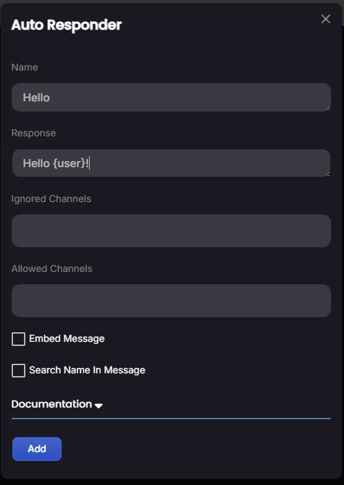 Trigger builder dialog